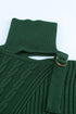 Strapped Cut Out Shoulder Turtleneck Sweater